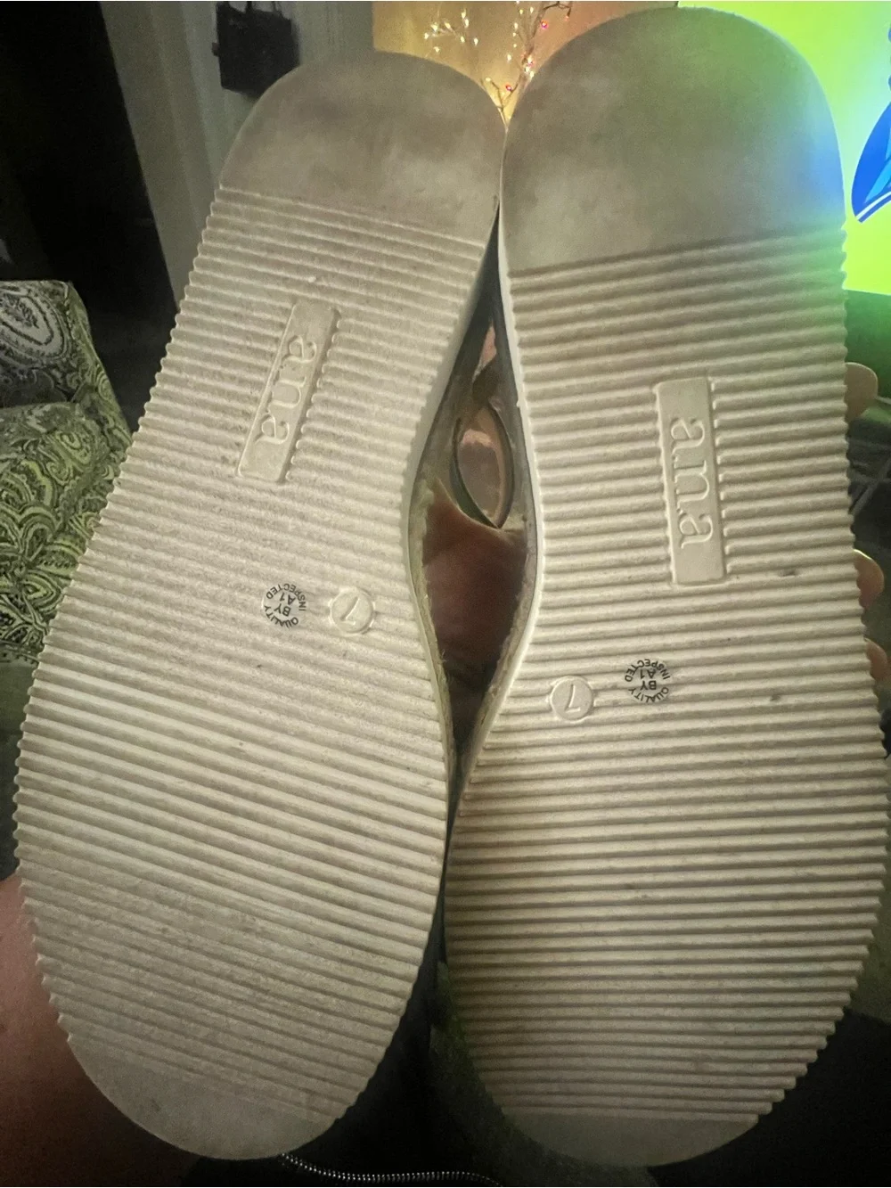 a.n.a Black Perforated Espadrille Ankle-Strap Flats